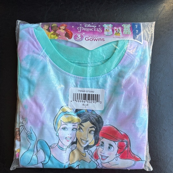 DISNEY PRINCESS 3-pack SIZE 7 NIGHTGOWNS , NEW IN PACKAGE - Picture 7 of 9